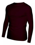 Burgundy Long-Sleeve Crew T-Shirt
