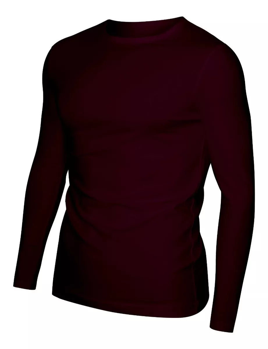 Burgundy Long-Sleeve Crew T-Shirt